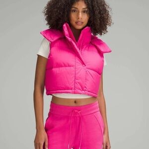 Lululemon Wunder Puff Super-Cropped Vest Sonic Pink Size 6 Lightweight Insulated